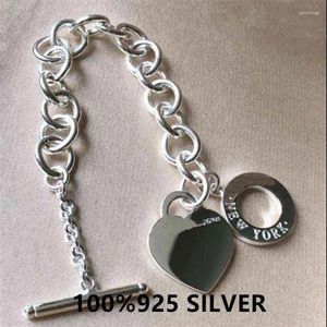 Charm Armband TF Hjärtatag 925 Sterling Silver Armband Love High-End Extravagant Jewellery Cuba Chain Christmas Gifts Ma'A228Z