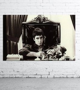 AL PACINO SCARFACE Poster del film Decorazione della casa Pittura a olio su tela Bianco e nero Pop Art Immagini a parete Soggiorno Decorazioni per la casa2543185