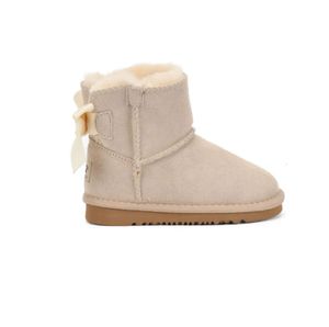 Stivali da neve per bambini da donna Strane scarpe in pelle con retro annodato a farfalla Scarpe basse alla moda16