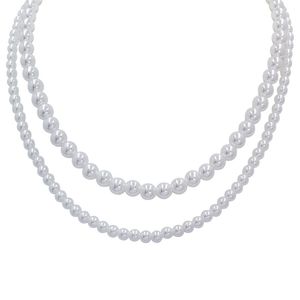 Collana di perle barocche Collana di perline artificiali Collana di perline rotonde da sposa