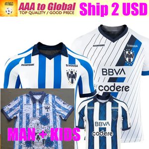 CF Monterrey Futebol Jerseys 23 24 Rayados R.FUNES MORI E.AGUIRRE MEZA R.AGUIRRE ROMO G.BERTERAME futebol homens mulheres e crianças camisa Dia dos Mortos versão especial