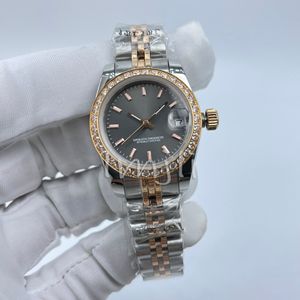 Womens observa para mulheres Luxo Diamante assistir mecânico automático 28mm 28mm aço inoxidável Relógio à prova d'água Luminous Sapphire Watches Montre de Luxe