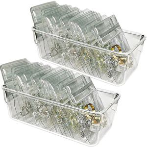 Caixas de jóias Anti oxidação Armazenamento Bolsa Desktop Gaveta Organizador Transparente Colar Pulseira Anel Titular Bolsa Brinco Display Case 231019