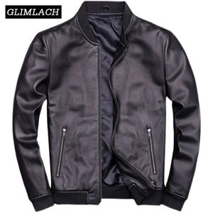 Men's Leather Faux Men Genuine Bomber Aviation Jackets 100 Sheepskin Black Slim Real Flight Pilot Lambskin Short Coats 231020