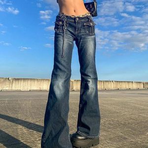 Jeans femininos cintura baixa denim mulheres vintage bonito chique calças retas perna larga jwans mulher streetwear harajuku grunge roupas calças