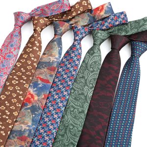 Neck Ties Fashion 7CM Mens Necktie Printing Pattern For Man Groom Groomsman Neckwear Polyester Floral Cravat Wedding Party 231019