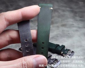 Horlogebanden Collectie Retro 20mm 21mm 22mm lederen band band snelsluiting voor man zwart groen