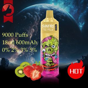 HOT SUNFIRE 9000PUFFS Disponibla VAPE E SIGARETTES DITECH -satser Uppladdningsbart batteri 18 ml vagnar Förfyllda skidor Stora puff 8k 9K 10K 12K vapes 9000 10000 12000 puffar