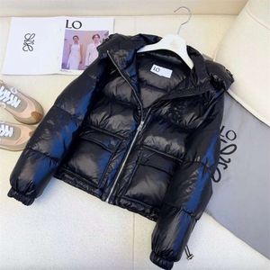 Pufferjacke Frauen Winter Daunenjacke Frauen Designer Parkas Mantel bestickte Kapuze Daunenjacke Mode einfache Damen kurze Mäntel