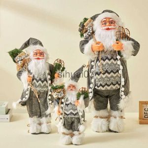 Decorazioni natalizie Grande bambola di Babbo Natale 45 cm Peluche Personaggio Natale Giocattolo per bambini Festa di compleanno Regalo Decorazione da tavola Decorazione natalizia x1020