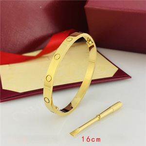 18K Gold Screw Love Bangle Bracelet Classic Designer Luxury Jewelry Women Mens 5.0 Titanium Steel Shining Diamond Bangles Bracelets Wedding Jewelry