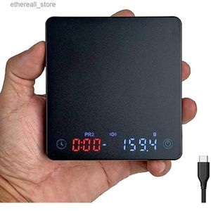 Balança de cozinha de banheiro Sensor de toque de equilíbrio de café e capa de silicone Balança de precisão Nano Balança de café com temporizador Frete grátis Balança de cozinha digital Q231020