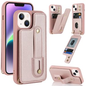 Crossbody Bag Apple Mobiltelefonfodral för iPhone 15 Plus 14 13 12 Pro Max Ultra Insert Card Back Cover Pu Leather Protective Covers med Wrist Band Anti-Drop Defender