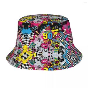 BERETS 남자 여자 버킷 모자 90S 빈티지 스타일 의상 스프링 헤드웨어 하이킹 낚시 모자 액세서리 의상 밥 선물 아이디어