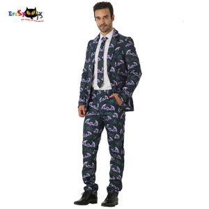 cosplay eraspooky 3d baskı yarasalar erkekler için takım elbise cadılar bayramı kostüm yetişkinler karanlık palto karnaval parti blazer süslü elbise ince fitcosplay