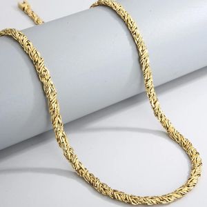 Chains 65CM 6MM Braided Chain Necklace For Men Black Gold Plated Stainless Steel Choker Necklaces Hiphop Male Jewellery Accessories