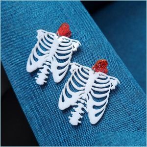 Dingle ljuskrona halloween skelett dingle örhängen för kvinnor trendiga smycken vit akryl skl tillbehör släpp leverans dhbfa