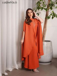 Casual Dresses Women Elegant Robe Dress Loose Sexy Middle East Big Swing Party Lady Temperament Luxury O-neck Empire Split End Maxi Clothing