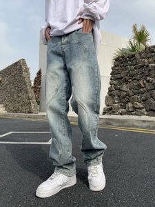 Women's Jeans Baggy Women Y2k Streetwear Boyfriend Vintage Street Casual Fashion Blue Spliced Autumn Winter Big Size Stacked Denim Pants