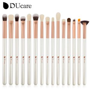 Makeup Tools Ducare Eye Makeup Brushes 15st Eyeshadow Makeup Borstes Set med mjuka syntetiska hårstrånhandtag för ögonbrynsblandning Makeup 231020