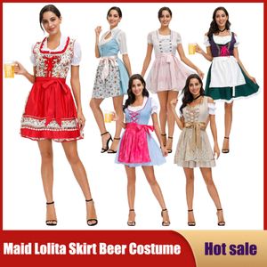 Cosplay traditionell tysk öl wench kostym bayerian oktoberfest piga dirndl klänning för kvinnor cos halloween fest fancy vuxen outfit