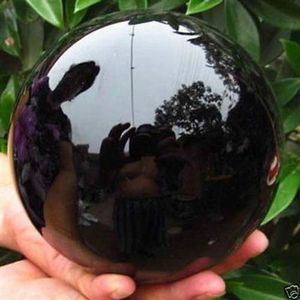 60 mm naturlig svart obsidian sfär kristallbollläkning boll225k