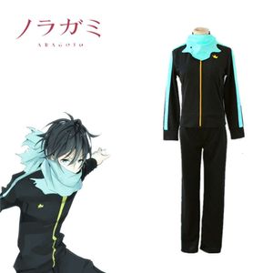 Cosplay yato cosplay noragami anime japonês fantasia jaqueta terno conjunto completo de roupas esportivas com cachecol popular unisex adultos costumecosplay