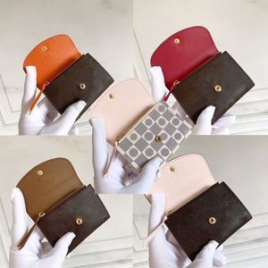 Designer handväskor söta plånböcker korta långa små emilie plånböcker äkta läderkontroll pläd kuvert lyx trendig korthållare för damer blommor färgglada trevlig gåva
