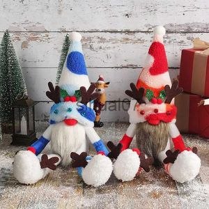 Dekoracje świąteczne świąteczne gnome Doll bez twarzy ozdoby lalki z porożnikami świątecznymi karłowcami top kapelusz bez twarzy długi nóg lalka do sypialni sofa x1020