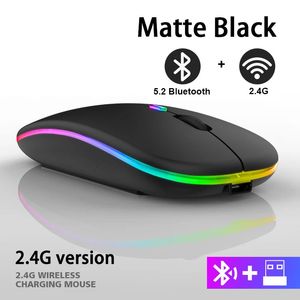 マウス2.4GワイヤレスマウスRGB充電式BluetoothマウスワイヤレスコンピューターMause LED LEDラップトップPC 231020用バックライトの人間工学的ゲーミングマウス