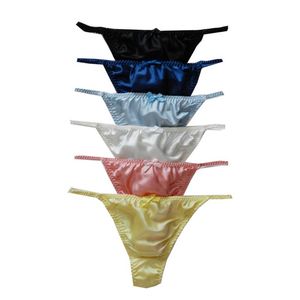 Yavorrs 6pcs Kobiet Pure Silk Thong String Bikinis Metties252t