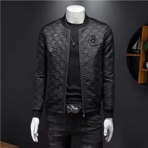 Mäns Super Black Luxury Jacket Designer Fashion Baseball Collar Brand Dark Floral Overdimensionerade jackor dragkedja Windbreaker Man Topps Male Coats Outwear 4xl