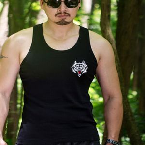 Mens Tank Tops broderi Ny ärmlösa t-shirts Gym Sports Muscle Bodybuilding Vest Male Tops3475