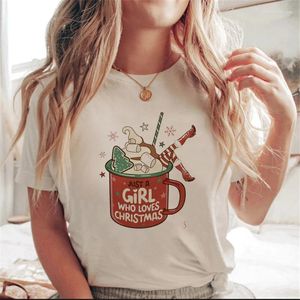 Women's T-skjortor harajuku mode god jul år t-shirt tecknad söt casual kort ärm rolig mönster rund hals t-sh