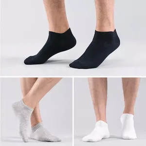 Men's Socks 10 Pairs Spring And Summer Short Solid Color Cotton Low Cut Hombre Black White Gray Breathable Invisible Male