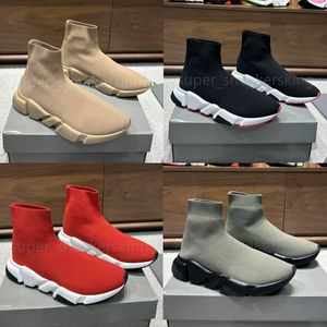 Designer Triple S Sticked Sock Shoes Men Women Trainers Speed ​​2.0 Sneaker präglad plattformstränare Luxury Outdoor Runner Sneakers Storlek 35-46 med låda