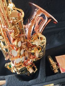 Novo saxofone soprano musical personalizado, instrumento musical curvo de cobre revestido com fósforo, sax soprano profissional curvo