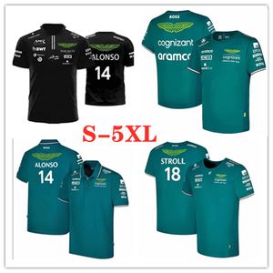 S-5XL 2023 masculino motorista camiseta fórmula 1 equipe terno de corrida t-shirts f1 polo camisa drivers 14 e 18 camiseta de grandes dimensões