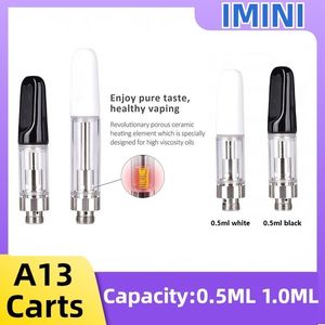 Original A13 Coil Drip Tip Vape Cartridge 0.5ml 1.0ml Glass Thick Oil Cell Cartridges Atomizer for 510 Thread Mod Preheat Battery Ceramic Mouthpiece Factory Supply