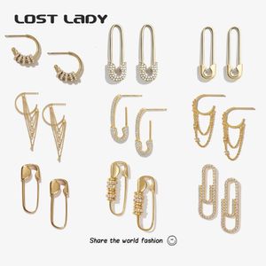 Stud Lost Lady Fashion Crystal Hoop örhängen för kvinnor Novelty Small Eloy Tassel Pin Earrings Party Jewelry Accessories Gifts 231019