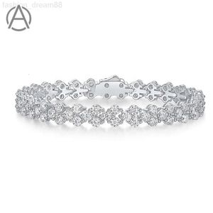 Bracciale in argento sterling 925 con catena da uomo, bracciale a catena da tennis con diamanti Moissanite Hip Hop