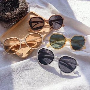 Sunglasses 2023 Fashion All-match Trend Personalized Round Frame Ins Candy Color Big