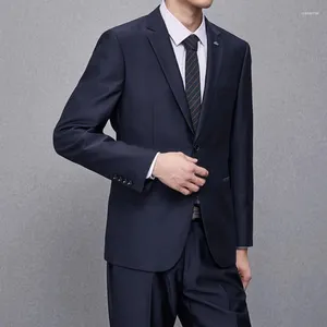 Abiti da uomo 5XL (pantaloni blazer) Abito da uomo casual con colletto a tacca in tinta unita di fascia alta Abito da sposa casual da sposo Set da 2 pezzi