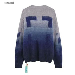 2023 Designers Sweater Mens Womens Arrow Color Gradient Cardigan Senior Classic Multicolor Round Neck Autumn Winter Keep Warm