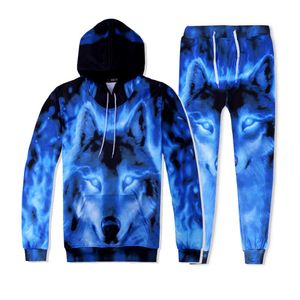 Blue Wolf Spring Autumn Winter 3d Print Bf Fox Head Bluza Star Sky Tiger Sports Para sukienka