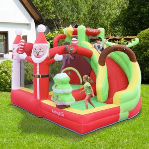 Boneco de neve Árvore de Natal Inflável Bouncer Playhouse Merry Xmas Bounce House Slide Star Jumping Castle com Ball Pit Brinquedos infantis Presentes Jumper para crianças brincam de ano novo