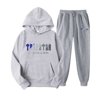 Tracksuit Trapstar Brand Mens Jackets tryckta sportkläder Mens T Shirts 16 Färger Varma två stycken Set Loose Hoodie Sweatshirt Pants Jogging Over Size 2XL 3XL