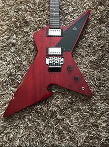 Raro colpevole trasparente rosso Dimebag Darrell Chitarra elettrica Floyd Rose Tremolo Bridge Dado di bloccaggio Whammy Bar Humbucker Pickups Chrome Hardware