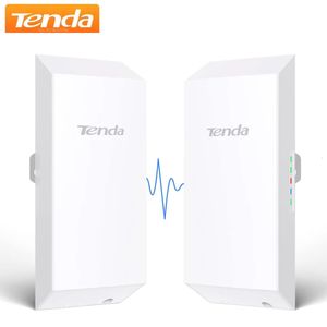 Routers Tenda O1 utomhusåtkomstpunkt 300 Mbps Långtyg smart Hantera router CPE 2 4GHz PoE Wireless Bridge 8DBI Transmission Waterproof 231019