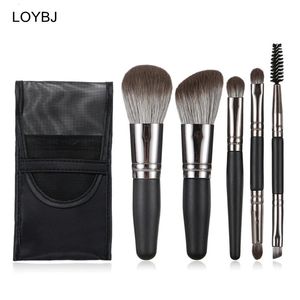 Makeup Tools loybj 5st mini Makeup Borstes Set Powder Foundation Blush Highlighter Contour Eye Shadow Eyebrow Lash Portable Cosmetic Brush 231020